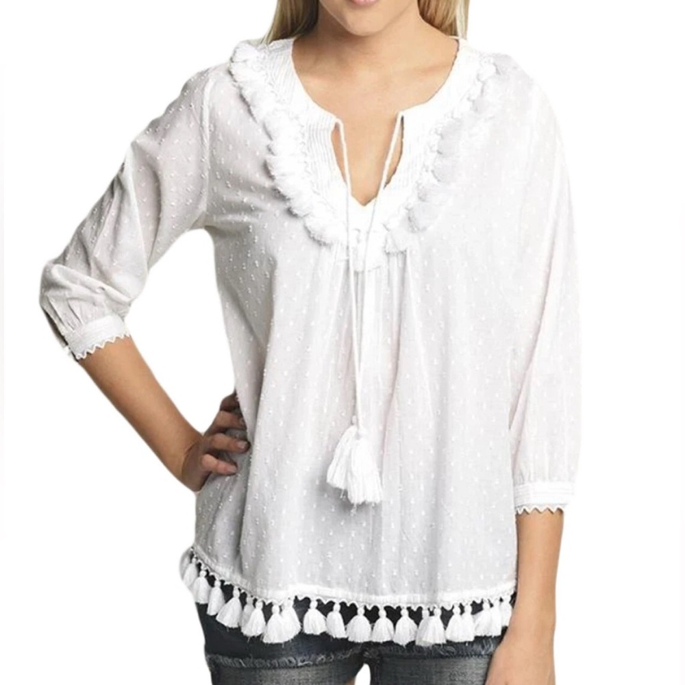 ROBERTA ROLLER RABBIT Women's White Hafsa Top size S